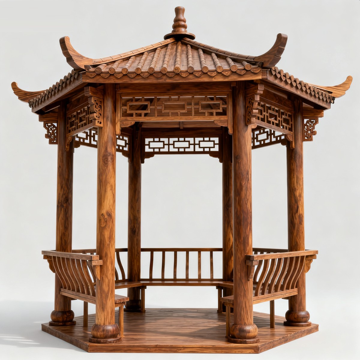 河北中式风格防腐木凉亭,实木凉亭,木亭